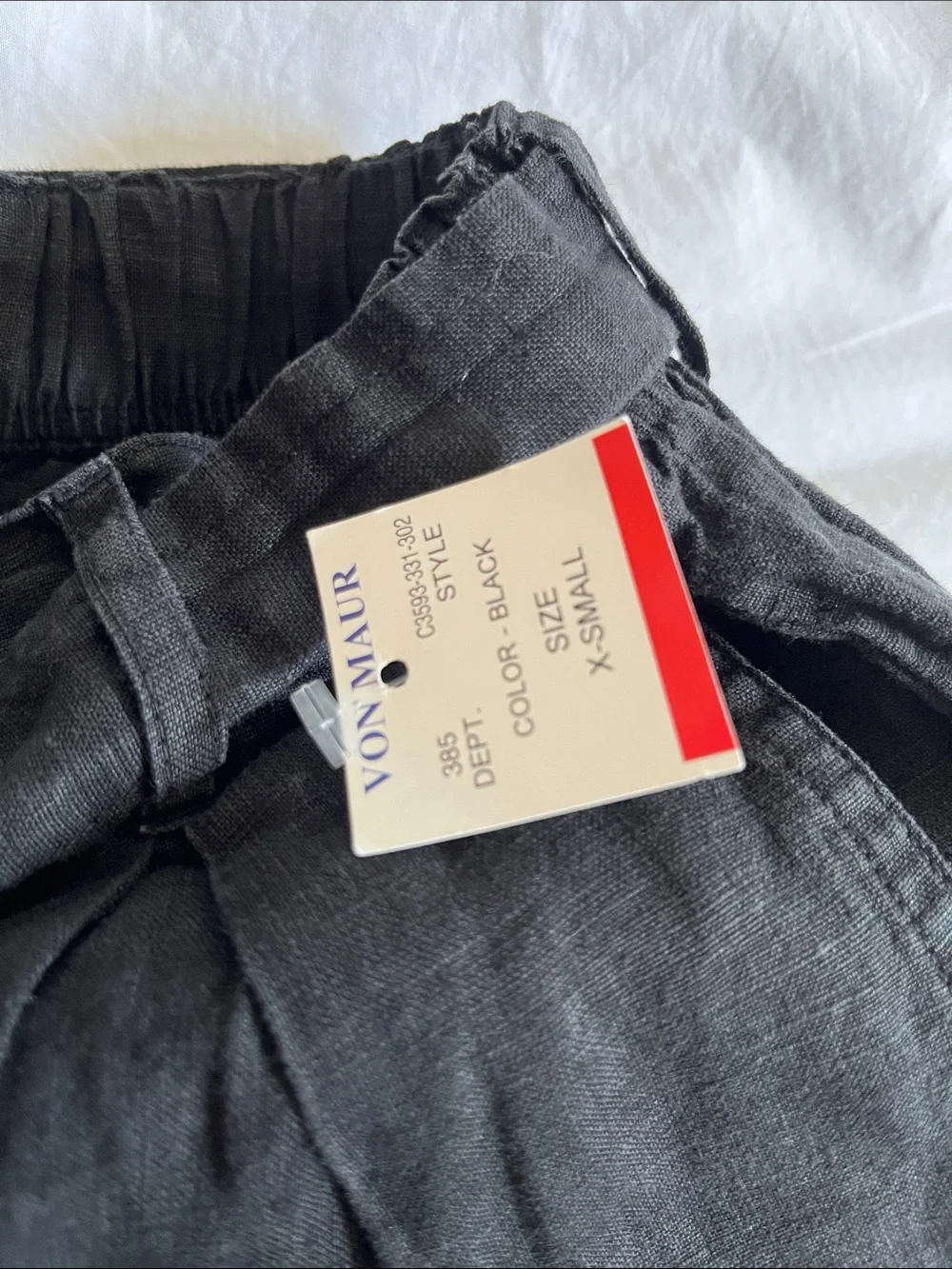 Cloth & Stone black 100% linen belted waist Shorts NWT